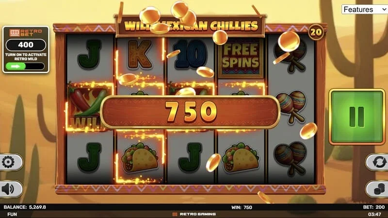 Wild Mexican Chillies – Basisspiel, Liniengewinn
