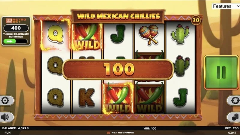 Wild Mexican Chillies – Wild-Symbol auf dem Raster und Auszahlungslinie
